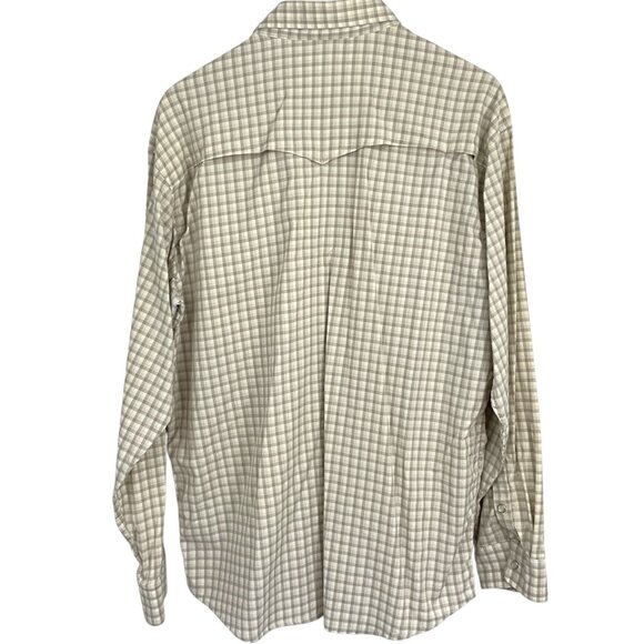 Poncho The Guthrie Long Sleeve Shirt Brown Plaid Size Large L Pearl Snap Outdoor - Picture 4 of 7